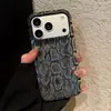 Capa de Celular iPhone 17 Pro com Padrão de Pele de Cobra de Luxo de Nicho com Toque de Alto Padrão, Capa de Couro 16 Pro, 15 Plus Tendência, 14 Transfronteiriça