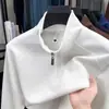 Moletom de alta qualidade com zíper parcial e gola alta para homens, novo modelo do outono de 2026, camiseta básica versátil casual de cor sólida com manga longa para homens
