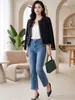 Chaqueta Chan L Tono Negro Estilo Chanel, Chaqueta de Lana de Alta Calidad Ligera de Lujo y Elegante Estilo Chanel, Chaqueta Negra de Manga Larga