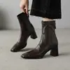 Botas de Tacón Alto Elásticas Cómodas Versátiles de Punta Cuadrada 2026, Botines Estilizadores Versátiles