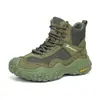 Botas de Caminhada e Escalada Outdoor Outono Masculino Tamanho Grande Botas Curtas Respiráveis Sola Grossa Antiderrapante Resistente ao Desgaste Off-road Botas de Trabalho de Cano Alto