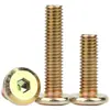 Tornillos para Muebles de Zinc Chapado en Color Cabeza Plana Hexagonal Invertida Tornillos Hexagonales Cabeza Redonda Plana Biselada Pernos de Fijación M6M8