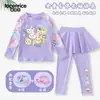 Nuevo Modelo 2025 Traje de Baño Infantil para Niñas, Dos Piezas de Manga Larga y Pantalón Largo, Secado Rápido, Protección Solar para Niños Mayores