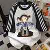 Camiseta de Verão 2025 com Listras Três Listras Color-Blocking de Manga Curta, Estilo Nicho Casual Solto Versátil para Casal, Top para o Dia a Dia