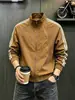 Chaqueta azul oscuro de tres rayas con cuello alto para hombre, otoño, chaqueta de béisbol deconstruida y empalmada, chaqueta bomber cleanfit
