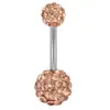Directo de fábrica multicolor pedrería alta calidad estrella Shambhala bola piercing ombligo joya anillo ombligo 5+8