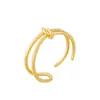 Anillo de Nudo de Doble Capa con Línea de Personalidad de Moda Anillo de Punto Geométrico Asimétrico de Fashionista Coreana Anillo Abierto para Dedos de Mujer