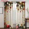 Cortinas navideñas más vendidas de Amazon TEMU transfronterizas, decoraciones de Papá Noel y cubiertas festivas para ventanas