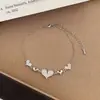 Coleção de pulseiras: borboleta, coração, trevo de quatro folhas, corrente fina simples, versátil para o dia a dia, estilo nicho de alta qualidade, acessórios de menina