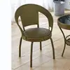 Silla de Ratán para Balcón Silla Individual con Respaldo Tejida a Mano Sala de Estar Dormitorio Silla de Ratán Giratoria Simple para el Hogar Silla de Ratán Pequeña para Exteriores