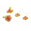 Ai Yu Conjunto de Tres Piezas de Cristal Natural Colgante de Cristal de Fresa Anillo Pendientes Conjunto Venta al por Mayor Dropshipping S5021102L