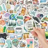 52 Pegatinas Frescas y Sencillas para Viajes al Aire Libre, Decoración de Mapa de Viaje, Material para Cuaderno de Viaje, Pegatinas para Maleta, Impermeables