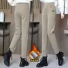 Pantalones Casuales de Forro Polar Nuevos Otoño e Invierno Maillard Elástico Cintura Alta Explosiones Pantalones Harlan Leggings Gruesos Cálidos para Mujer
