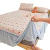 Saia de Cama e Cobre-leito Classe A Dois em Um Cobertor de Leite para Outono e Inverno Saia de Cama Engrossada Quente Antiderrapante Conjunto de Três Peças