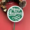 Decoração de bolo para assar no Natal série Vermelho Dourado Platina cartão de bolo acrílico feliz natal