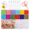 Caja Set Amazon 24 Compartimentos Caja de Cuentas de Arroz de Vidrio con Cuentas de Letras de Corazón Accesorios de Cuentas DIY Adornos de Cuentas