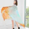 Lenço Explosões ao Vivo Jiangshan Linhai Chiffon Estampado Toalha de Praia Feminina Longa Versátil Alargado Lenço Decorativo