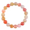 Pulsera de Jade con Hilo de Oro y Cuentas de Transferencia Tao para Hombres y Mujeres, Pulsera de Jade de Círculo Único Color Azúcar Cuentas Redondas de 8/10mm Pulsera de Jade con Hilo de Oro