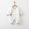 Macacão de Bebê Outono e Inverno Roupas para Recém-Nascidos e Bebês Pequenos, Macacão Acolchoado Fino de Algodão de Ar, Macacão Sem Costura para Engatinhar, Algodão Puro