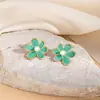 Aretes Florales de Verano, Aretes Colgantes de Esmalte Degradado, Aretes Coloridos de Perla, Aretes Vintage de Esmalte Colorido