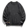 Tricô Retro Falso Duas Peças para Homens no Inverno Engrossado e Quente Gola Redonda Retro Pulôver Solto Casual Malha Base para Homens
