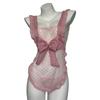Puro Deseo Encaje de Lunares Lazo Uniforme de Sirvienta Lencería Sexy Conjunto Sexy Sin Quitarse Pijamas para Mujeres Encaje de Lunares