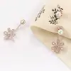Brincos de Joias Coreanas Pequenos Estilo Fragrância Dama Pérola Diamante Flor de Cinco Folhas Brincos Brincos Estilo Coreano Mulheres