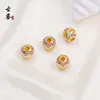 Cuentas de Esmalte Cloisonné de Tendencia Nacional, Cuentas Espaciadoras Azul Quemado con Goteo de Aceite, Cuentas para Pulseras DIY, Cuentas Sueltas, Accesorios para Joyería