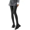 Nuevos Leggings Negros Gruesos para Mujer, Ropa Exterior, Temporada Otoño/Invierno, Rayas Finas, Cintura Alta, Alta Elasticidad, Pantalones Adelgazantes, Color Sólido, Versátil, Medias