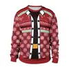 Amazon Europeo y Americano Transfronterizo Mismo Estilo para Hombres y Mujeres Chaqueta Versátil de Manga Larga con Cuello Redondo Impresa en 3D Nochebuena
