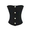 2026 Nuevo Estilo Top Tubo Sexy para Mujer sin Hombros con Almohadillas en el Pecho, Corte Ajustado, Cuello Desplegable, Top Corto