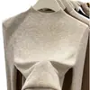 Suéter de punto para mujer de manga larga y cuello alto medio, nuevo jersey ajustado de principios de otoño 2025, suéter fino suave y cómodo, perfecto como capa interior