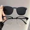 Gafas de Sol Magnéticas 3 en 1 Montura Cuadrada Clip-on Multifuncionales Gafas de Sol Retro de Moda de Gama Alta