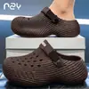 Sapatos NanboWan com Solado Grosso e Furos para Homens, Uso Externo de Verão, Suporte para o Arco do Pé, Antiderrapante, Respirável, Sandálias de Praia para Homens