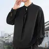 Camisa casual de manga larga de algodón y lino estilo chino, talla grande, con botones, para hombre, tendencia china, cuello mao, corte holgado, atuendo de té inspirado en Zen