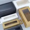 Caja de Papel Personalizable Portátil con Ventana y Gancho para Exhibición de Productos en Supermercado, Caja Grande con Gancho en la Base para Velas Aromáticas