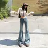 2026 Pantalones de Campana de Cintura Baja Estilo Retro Americano Chica Picante Moda Versátil Adelgazantes de Longitud al Suelo Jeans Pantalones Largos para Mujer Extra Largos