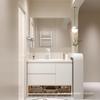 Combinación de Gabinete Inteligente para Baño Estilo Crema Lujo Ligero Moderno Simple Baño Cerámica Lavabo Integrado Lavabo Lavabo