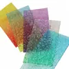 Panel decorativo de vidrio orgánico acrílico, tablero de doble cara con purpurina transparente de 3 mm, hecho a medida, material de construcción corrugado de colores