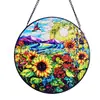 Enfeites de vidro pintado, 20CM novo retrô transfronteiriço popular pingente de vidro relevo linha vertical arte decoração