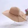 Sombrero de Paja de Ala Ancha de Verano para Mujer Estilo Retro Playa Protección Solar Sombrilla Sombrero Tejido Viaje Vacaciones Sombrero de Ala Ancha Sombrero de Copa Redonda