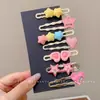 2025 Novo Estilo Coreano Influenciador Franja Sem Costura Presilha para Mulheres Grampo de Cabelo Cor Doce Presilha Pequena Fofa Acessório de Cabelo