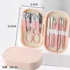 Conjunto portátil de cortadores de unha, kit com 8 peças, para uso doméstico, incluindo ferramentas para cuidados com os pés e nail art, cortadores de unha, tesouras e aparadores de unha, atacado