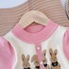 Vestido de suéter para niños al por mayor transfronterizo otoño e invierno Nuevo dulce caricatura Navidad niña jersey falda de punto