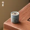 Soporte de tapa de moneda de cobre cerámico para tetera de arcilla púrpura, Accesorio para juego de té Kung Fu, Tapa de tetera tazón mascota de té adorno, Reposatapas de té, Estante pequeño