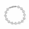 Pulseira Oval Colorida Brilhante de Zircônia de Luxo Leve, Joia de Pulseira Dopamina Multicolorida Exquisita Deslumbrante e Luxuosa