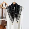 Nuevo pañuelo cuadrado con flecos y estampado de lunares, accesorio decorativo de moda, cinturón con flecos, bufanda de seda con borlas de lunares elegante de alta gama