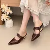 Mules de Cuña Punta Fina Estilo Francés para Mujer, Nuevo Modelo 2026 Mary Jane de Tacón Alto con Espalda Abierta