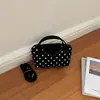Bolsa de Mão de Bolinhas Primavera/Verão 2026 com Alça de Ombro Larga Removível, Fecho de Botão de Pressão, Bolsa Transversal Estilo Coreano Delicado