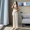 Pantalones de Maternidad Talla Grande para Mujeres Embarazadas, de Cintura Alta, No Ajustados, Adecuados para Primavera y Verano, Corte Delgado, Pantalones Casuales para Mujeres Embarazadas